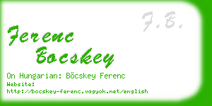 ferenc bocskey business card